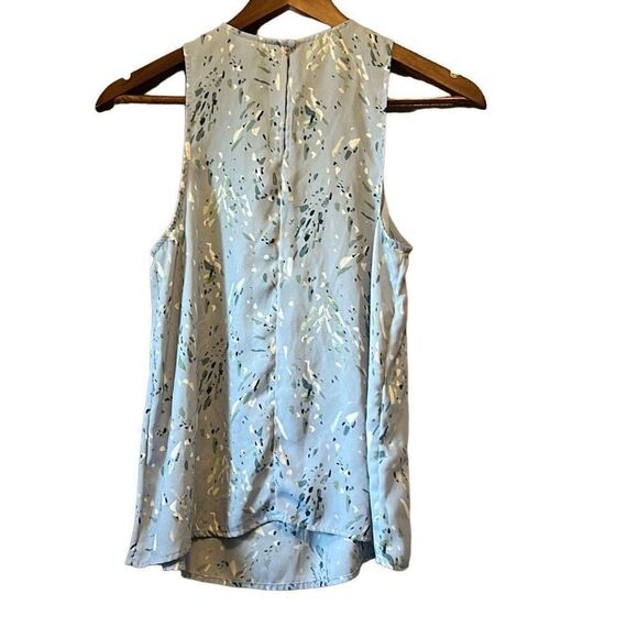 A New Day Sleeveless Top XS Blue Green White Abstract Print Blouse - Picture 5 of 5